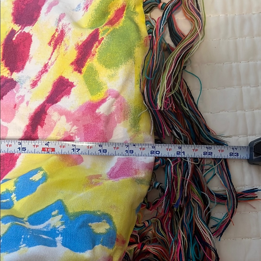 Magid Colorful Tie-Dye Tote Bag with Fringe - Picture 6 of 9